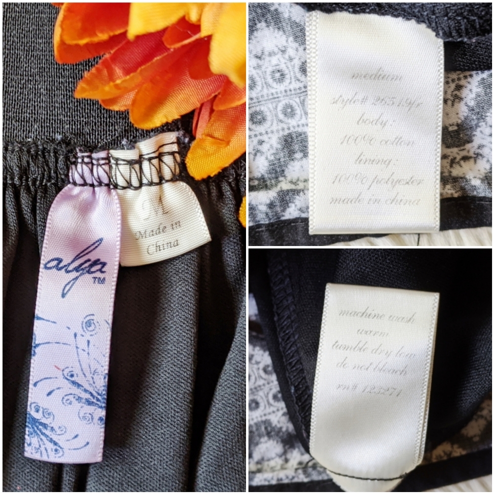 SOLD!!Alya Cinched Waist Black & Blue Skirt Size S - Picture 4 of 5